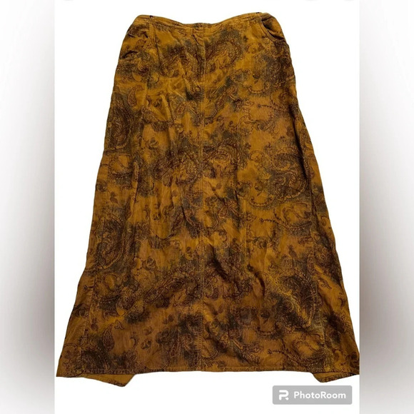 Vintage 90s Blast Corduroy Paisley Skirt - Picture 1 of 8